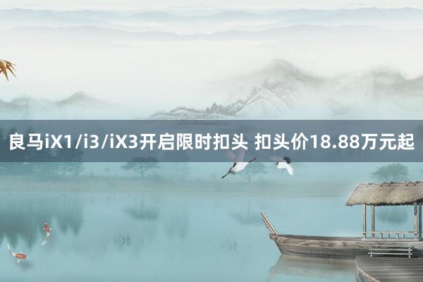 良马iX1/i3/iX3开启限时扣头 扣头价18.88万元起