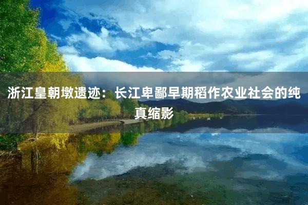 浙江皇朝墩遗迹：长江卑鄙早期稻作农业社会的纯真缩影