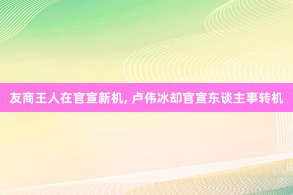 友商王人在官宣新机, 卢伟冰却官宣东谈主事转机