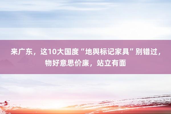 来广东，这10大国度“地舆标记家具”别错过，物好意思价廉，站立有面